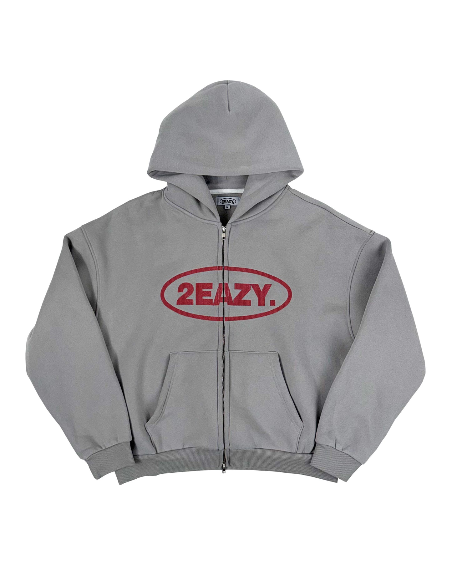 Cloud Grey Carbon Cherry Zip Hoodie