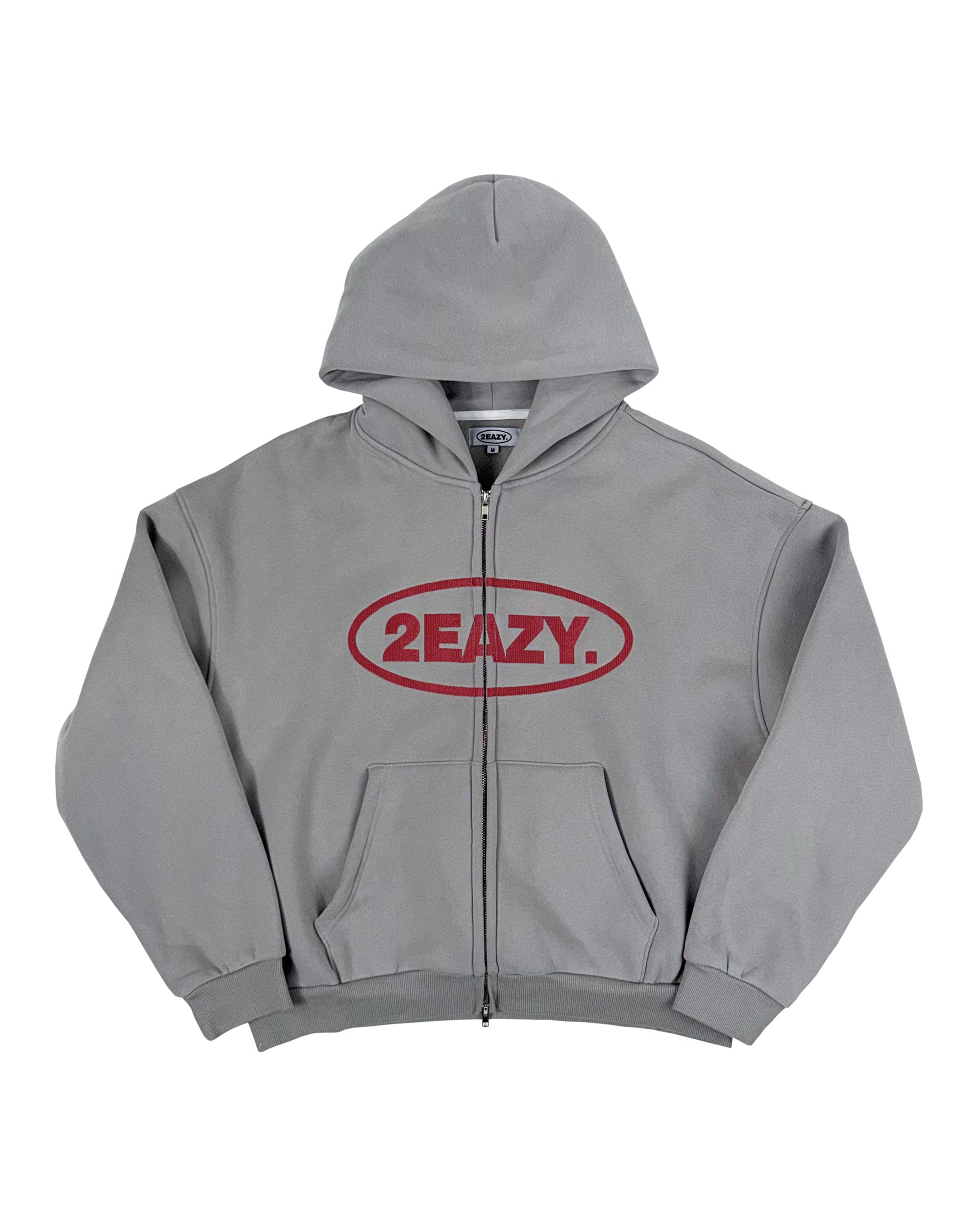 Cloud Grey Carbon Cherry Zip Hoodie